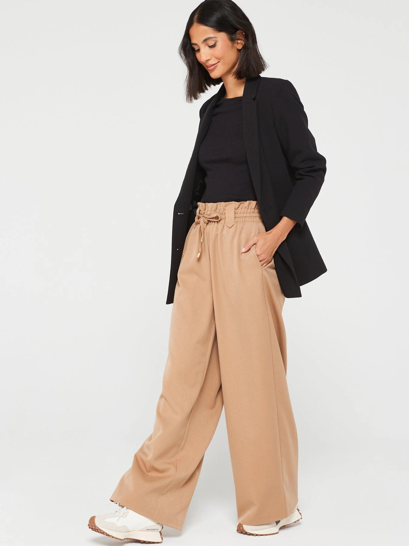V By Very Elasticated Waist Wide Leg Trousers - Nude 7 V By Very Elasticated Waist Wide Leg Trousers - Nude - Image 5