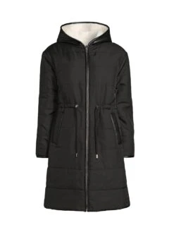 Michelle Keegan Reversible Teddy Longline Coat - Black 9 Michelle Keegan Reversible Teddy Longline Coat - Black -RIVE IS Clothing Shop VF11A SQ5 0000000004 BLACK SLf