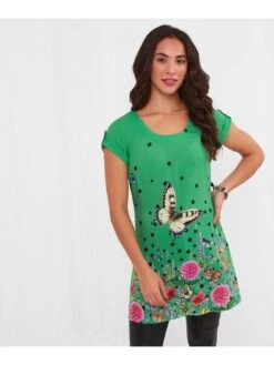 Joe Browns Blooming Butterfly Tunic - Green 8 Joe Browns Blooming Butterfly Tunic - Green -RIVE IS Clothing Shop VF3CY SQ3 0000000047 GREEN MDo