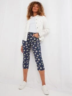 Joe Browns Dots And Daisies Crop Trousers -Blue