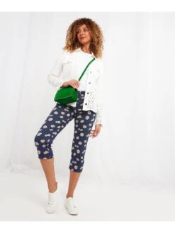 Joe Browns Dots And Daisies Crop Trousers -Blue -RIVE IS Clothing Shop VF3EI SQ3 0000000020 BLUE MDo