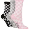 Wild Feet Checkerboard Socks 3 Pack - Multi