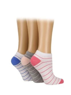 Wild Feet Stripe Trainer Socks 3 Pack - Multi