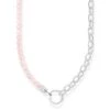 Thomas Sabo Link Chain Necklace With Rose Quartz Beads -RIVE IS Clothing Shop VFDAE SQ1 0000000063 PINK SLf