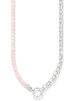 Thomas Sabo Link Chain Necklace With Rose Quartz Beads -RIVE IS Clothing Shop VFDAE SQ4 0000000063 PINK SLd1