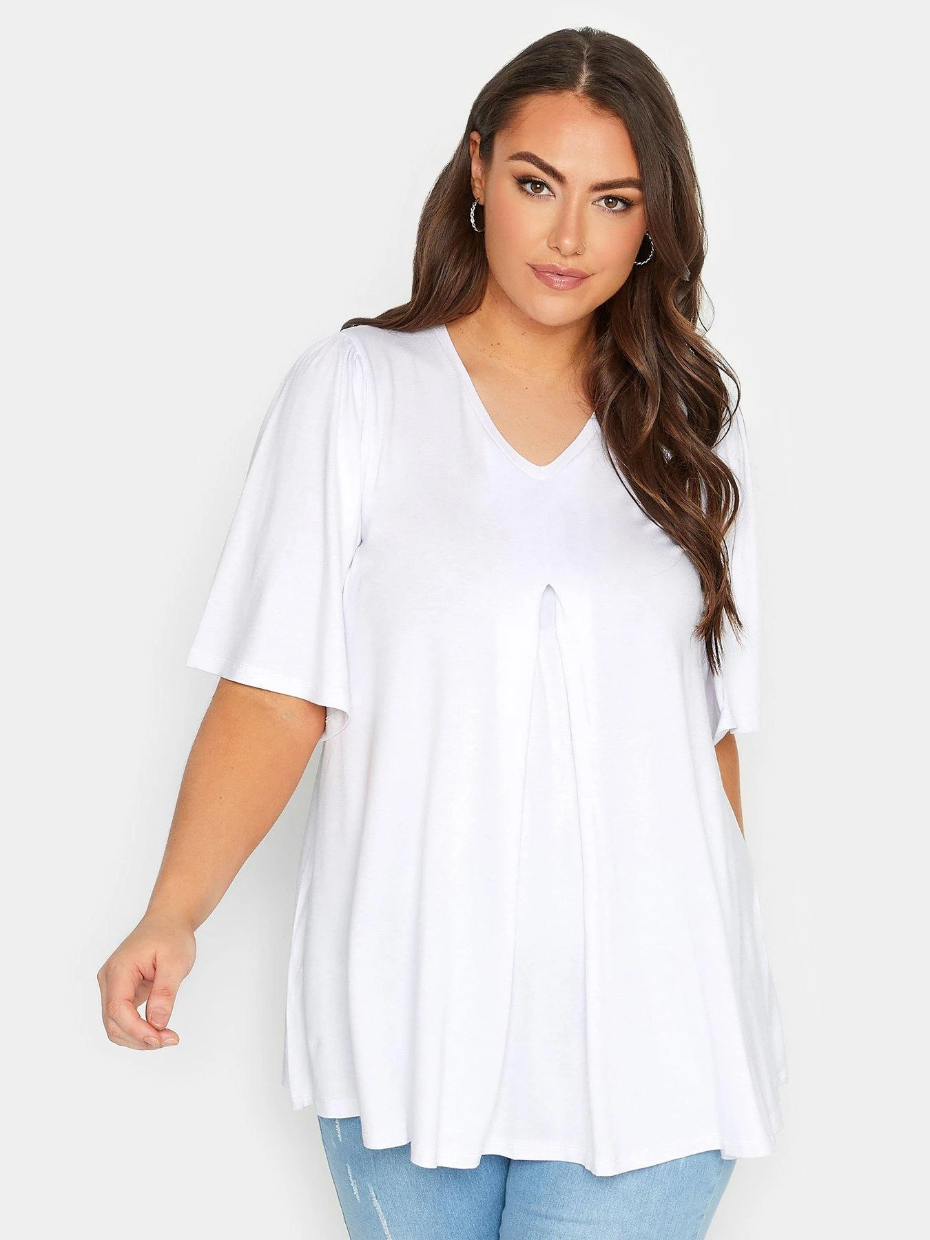 Yours Angel Sleeve Pleat Swing Top - White 3 Yours Angel Sleeve Pleat Swing Top - White