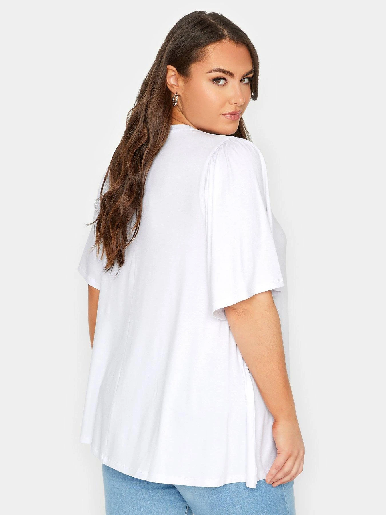 Yours Angel Sleeve Pleat Swing Top - White 4 Yours Angel Sleeve Pleat Swing Top - White - Image 2