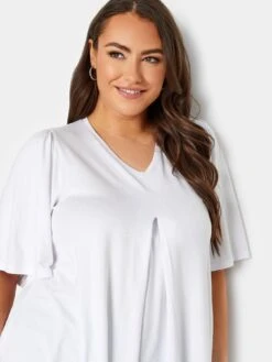 Yours Angel Sleeve Pleat Swing Top - White 9 Yours Angel Sleeve Pleat Swing Top - White -RIVE IS Clothing Shop VFGIM SQ4 0000000013 WHITE MDd