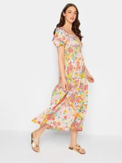 Long Tall Sally Tall Floral Ditsy Shirred Midaxi Dres -RIVE IS Clothing Shop VFGKA SQ3 0000000076 YELLOW MDo