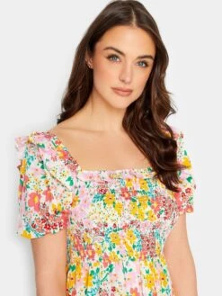 Long Tall Sally Tall Floral Ditsy Shirred Midaxi Dres -RIVE IS Clothing Shop VFGKA SQ4 0000000076 YELLOW MDd