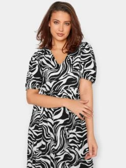 Long Tall Sally Tall Marble Print Tiered Midi Dress - Black -RIVE IS Clothing Shop VFGKC SQ4 0000000004 BLACK MDd