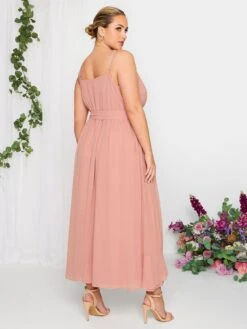 Yours Curve Occasion Ruffle Wrap Maxi Dress - Pink -RIVE IS Clothing Shop VFGNO SQ2 0000000063 PINK MDb