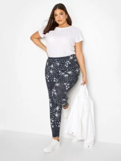 Yours Double Pleat Harem Patchwork Floral - Navy -RIVE IS Clothing Shop VFGQP SQ3 0000000020 BLUE MDo