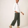 White Stuff Harper Wide Leg Trouser - Green -RIVE IS Clothing Shop VFM87 SQ1 0000000047 GREEN MDf