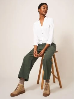White Stuff Harper Wide Leg Trouser - Green -RIVE IS Clothing Shop VFM87 SQ3 0000000047 GREEN MDo