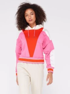 BOSS Eversi Colourblock Logo Hoodie - Pink