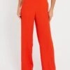 BOSS Tezuki High Waist Tailored Wide Leg Trousers - Orange