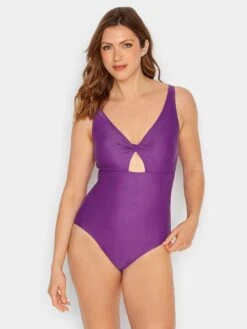 Long Tall Sally Purple Twist Cut Out Swimsuit
