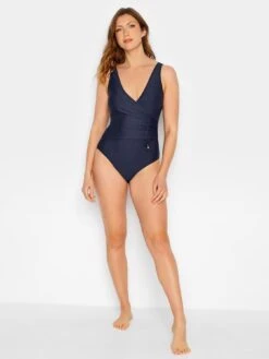 Long Tall Sally Navy Ruched Side Detail Swimsuit -RIVE IS Clothing Shop VG7LK SQ3 0000000020 BLUE MDo