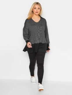 Yours Polo Neck Stripe Top - Black -RIVE IS Clothing Shop VG7N4 SQ3 0000000004 BLACK MDo