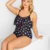 Yours Naïve Daisy Frill Chain Swimsuit - Black -RIVE IS Clothing Shop VG7QF SQ1 0000000004 BLACK MDf
