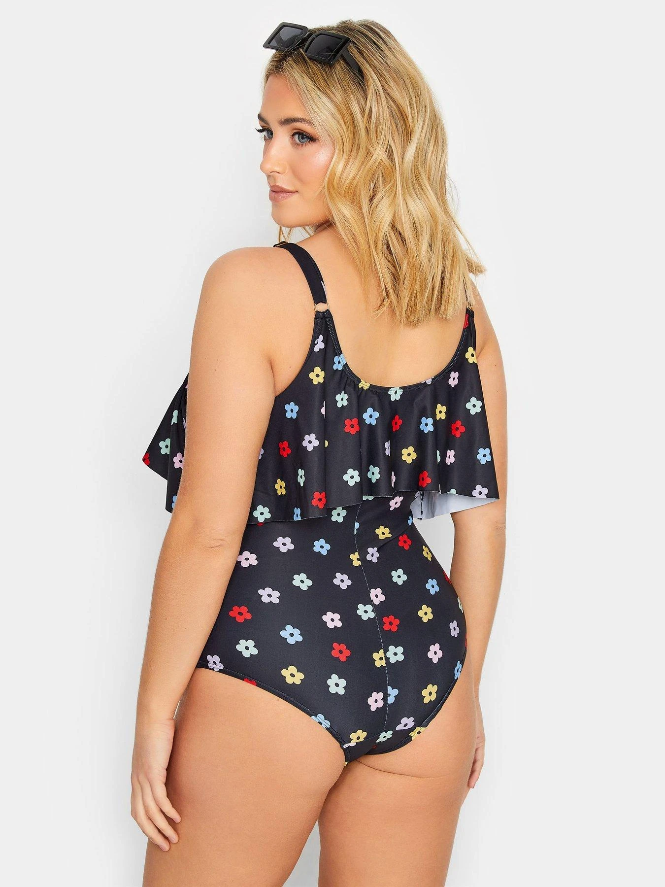 Yours Naïve Daisy Frill Chain Swimsuit - Black 4 Yours Naïve Daisy Frill Chain Swimsuit - Black - Image 2