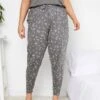 Yours Sketchy Floral Cuffed Pant - Grey