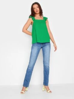 Long Tall Sally Cheese Cloth Frill Top - Green -RIVE IS Clothing Shop VG95Y SQ3 0000000047 GREEN MDo
