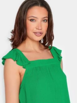 Long Tall Sally Cheese Cloth Frill Top - Green -RIVE IS Clothing Shop VG95Y SQ4 0000000047 GREEN MDd