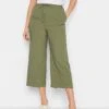 Long Tall Sally Khaki Wide Leg Linen Crop Trouser -RIVE IS Clothing Shop VG98G SQ1 0000000047 GREEN MDf
