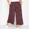 Yours Midaxi Culotte Floral - Black & Red