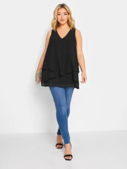 Yours Layered Sleeveless Top - Black -RIVE IS Clothing Shop VG9AR SQ3 0000000004 BLACK MDo