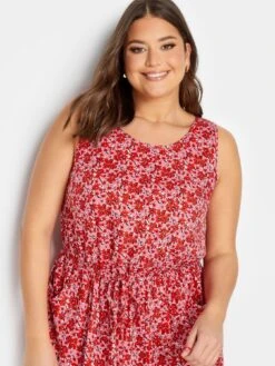 Yours Woven Sleeveless Pink Ditsy -RIVE IS Clothing Shop VG9BF SQ4 0000000063 PINK MDd