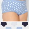 Yours 5 Pack Polka Dot Full Brief - Blue Multi