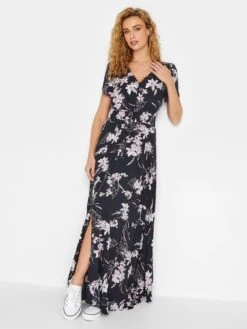 Long Tall Sally Lily Print Button Maxi Dress - Blue