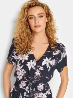 Long Tall Sally Lily Print Button Maxi Dress - Blue -RIVE IS Clothing Shop VG9FZ SQ4 0000000020 BLUE MDd