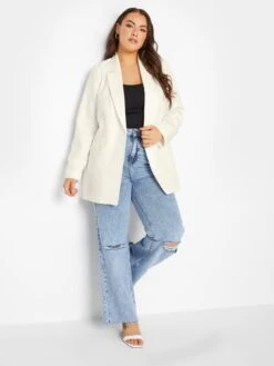 Yours Tailored Edge To Edge Blazer White -RIVE IS Clothing Shop VGIIO SQ3 0000000013 WHITE MDo