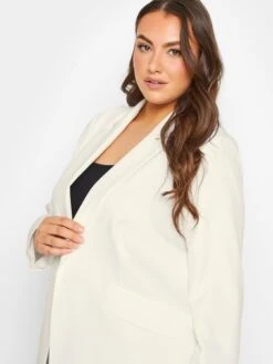 Yours Tailored Edge To Edge Blazer White -RIVE IS Clothing Shop VGIIO SQ4 0000000013 WHITE MDd