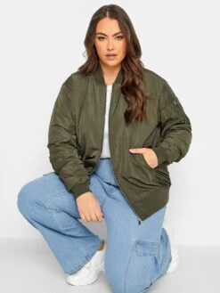 Yours Bomber Jacket Khaki -RIVE IS Clothing Shop VGIIT SQ4 0000000047 GREEN MDd