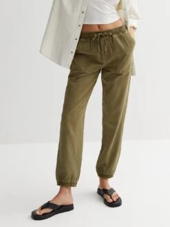 New Look Khaki Drawstring Cuffed Utility Joggers