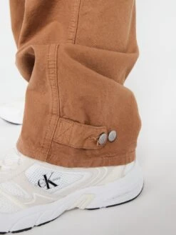 Calvin Klein Jeans 90’s Straight Leg Cotton Cargo Trousers - Brown -RIVE IS Clothing Shop VGTP9 SQ4 0000000143 BROWN MDd