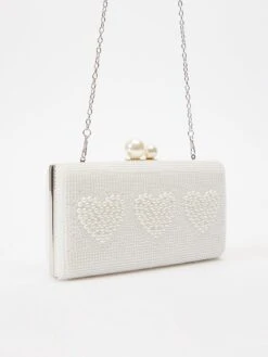 Quiz Heart Pearl Box Bag -RIVE IS Clothing Shop VGYOW SQ3 0000000013 WHITE SLa