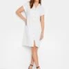 Long Tall Sally White Linen Button Through Dress