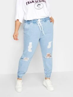 Yours Ripped Jogger Jean Bleach