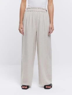 RI Petite Petite Linen Trouser - Beige 10 RI Petite Petite Linen Trouser - Beige -RIVE IS Clothing Shop VH3MM SQ4 0000000005 GREY MDd