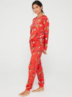 The Grinch Ladies Grinch Fleece Mini Me Christmas Pyjamas - Red -RIVE IS Clothing Shop VHA0C SQ4 0000000017 RED MDo