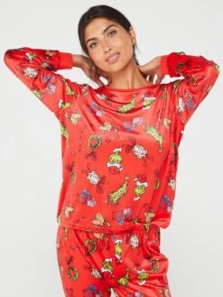 The Grinch Ladies Grinch Fleece Mini Me Christmas Pyjamas - Red -RIVE IS Clothing Shop VHA0C SQ5 0000000017 RED MDd