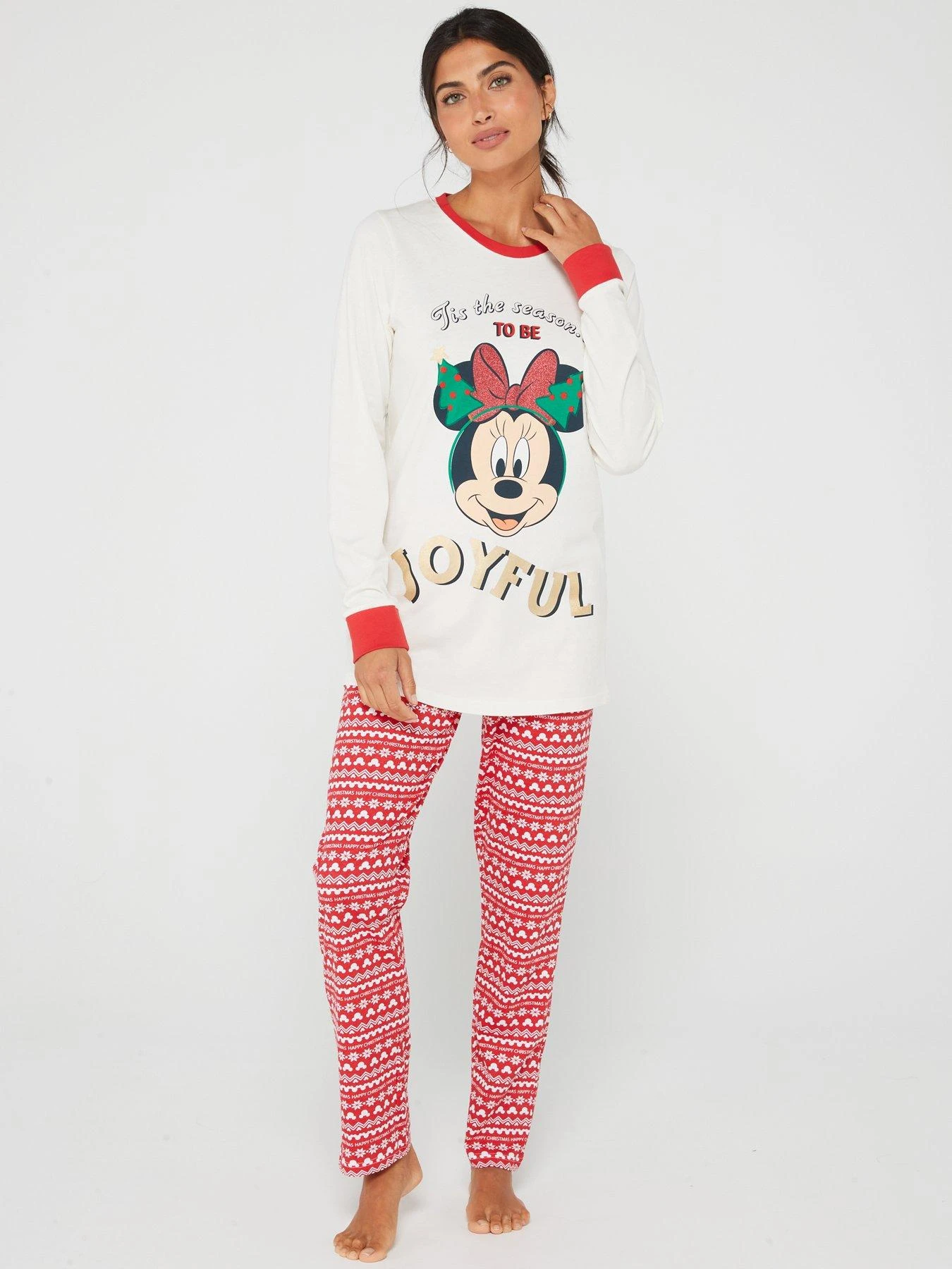 Minnie Mouse Ladies Disney Minnie Mouse Family Mini Me Christmas Pyjamas - Red 4 Minnie Mouse Ladies Disney Minnie Mouse Family Mini Me Christmas Pyjamas - Red - Image 2