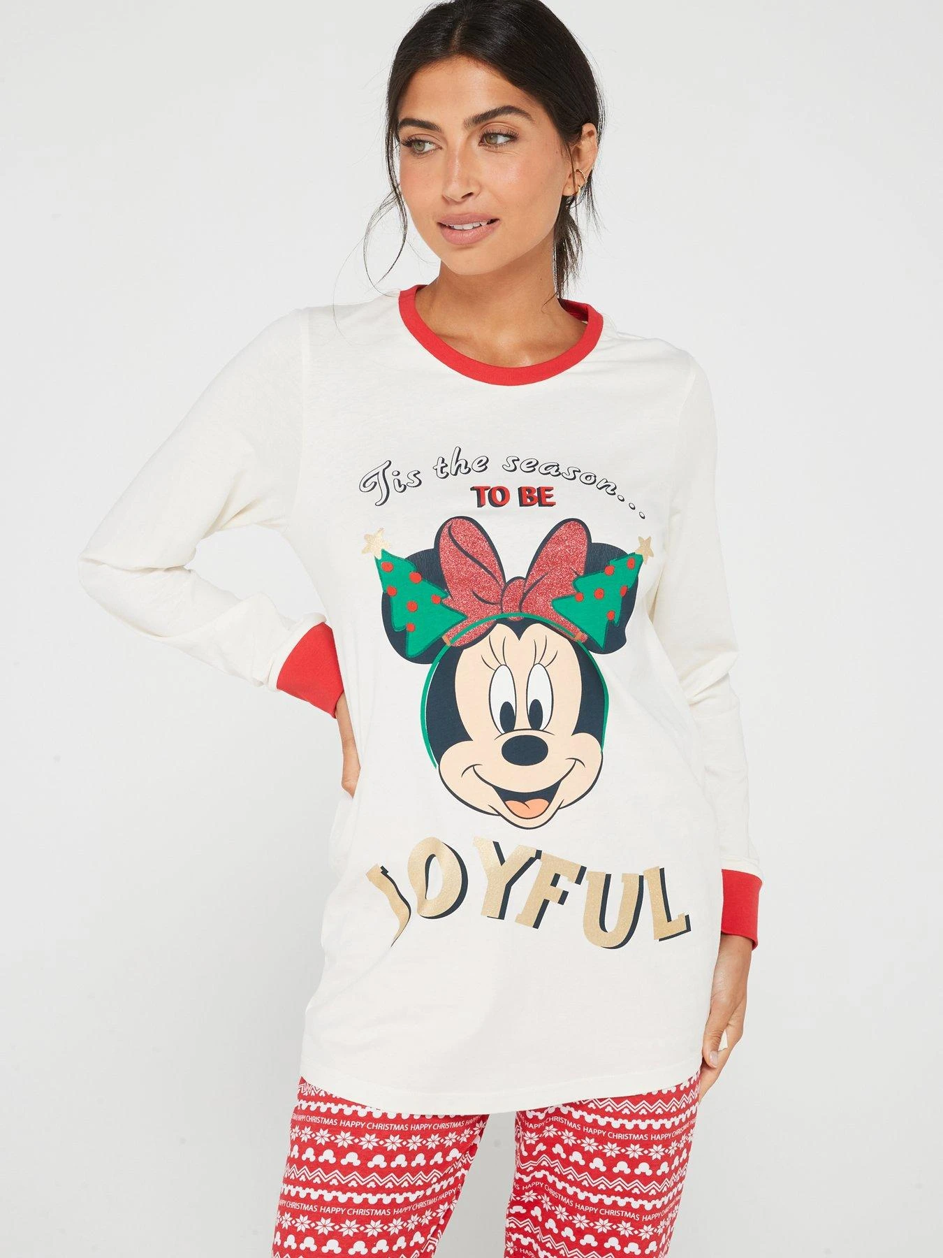 Minnie Mouse Ladies Disney Minnie Mouse Family Mini Me Christmas Pyjamas - Red 7 Minnie Mouse Ladies Disney Minnie Mouse Family Mini Me Christmas Pyjamas - Red - Image 5
