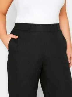 Yours Linen Blend Wide Trouser Black -RIVE IS Clothing Shop VHA25 SQ4 0000000004 BLACK MDd